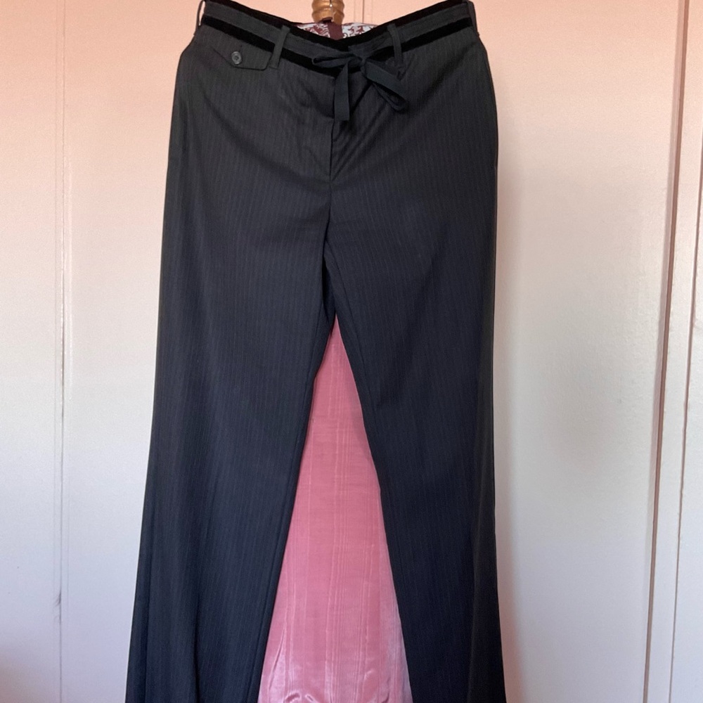 Prada Black Pinstripe Pants Sz38 - Picture 2 of 6